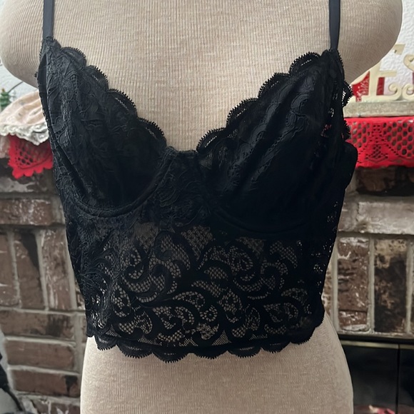 Saki Silver Other - Saki Silver Black Lace Bralette 34C